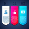 Set Award over sports winner podium, Buy football player and Soccer. Business infographic template. Vector