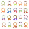 Set Awards Ribbons Icons Royalty Free Stock Photo