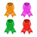 Set of Awareness ribbons, Vector Illustration