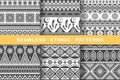 Set of aztec geometric backgrounds. Royalty Free Stock Photo