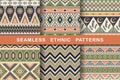 Set of aztec geometric backgrounds. Royalty Free Stock Photo