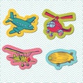 Set of Baby Boy Plane Stickers Royalty Free Stock Photo