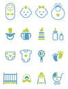 Set of Baby Clip Arts / Icons / Logos on White Background Royalty Free Stock Photo