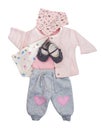 Set of baby clothes for baby girl