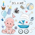 Set of baby design elements