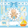 Set baby design elements. Royalty Free Stock Photo