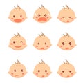 Set of baby emoticons. Royalty Free Stock Photo