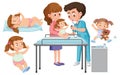 Set of baby nursing cartoon character