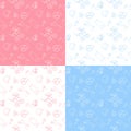 Set of 4 baby seamless pattern. Royalty Free Stock Photo