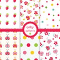 Set of baby seamless patterns Royalty Free Stock Photo