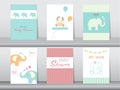 Set of baby shower invitation cards Royalty Free Stock Photo