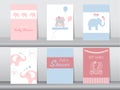 Set of baby shower invitation cards Royalty Free Stock Photo