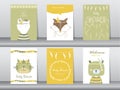 Set of baby shower invitation cards Royalty Free Stock Photo