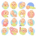 Set with baby stickers. Royalty Free Stock Photo