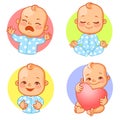 Set with baby stickers. Royalty Free Stock Photo