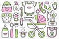 Set of Baby things. Vector Illustration