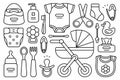 Set of Baby things. Vector Illustration