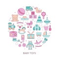 Set of baby toy icons Royalty Free Stock Photo