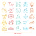 Set of baby toy line icons Royalty Free Stock Photo