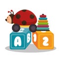 set baby toys icon Royalty Free Stock Photo