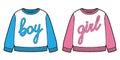Set of babygirl and babyboy sweatshirt.