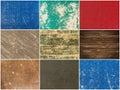 Collection of different backgrounds and textures Royalty Free Stock Photo