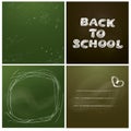 Set of 4 backgrounds - Chalkboard with green Royalty Free Stock Photo