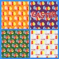 Set backgrounds for Easter Holidays, abstract with easter eggs Royalty Free Stock Photo