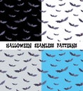 A set of backgrounds for the holiday Halloween, bat, an editable file, four colors. Royalty Free Stock Photo