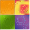 A set of backgrounds of stars in orange, green, blue-violet, yellow-red colors, abstraction of stars Royalty Free Stock Photo