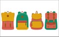 Set of backpack/ flat icons