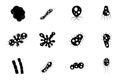 set of bacteria and virus vector illustration. Disease-causing bacterias, viruses and microbes