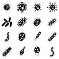 set of bacteria and virus vector illustration. Disease-causing bacterias, viruses and microbes