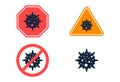 Set of bacterial sign. No bacteria.Vector image Royalty Free Stock Photo