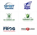 Set of badge fishing golf sport logo design