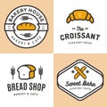 Set of badges, banner, labels, logos, icons, objects and elements for bakery shop bread, croissant, baguette. Royalty Free Stock Photo