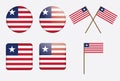 Set of badges with flag of Liberia