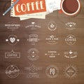 Set of badges and labels for coffee