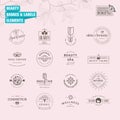 Set of badges and labels elements for beauty Royalty Free Stock Photo