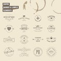 Set of badges and labels elements for coffee Royalty Free Stock Photo