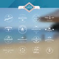 Set of badges and labels for seafood Royalty Free Stock Photo