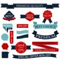 Set of badges labels Stamps Ribbon Vector/illustration. Royalty Free Stock Photo