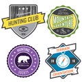 Set badges mountain expeditions and hunting emblem logo Royalty Free Stock Photo