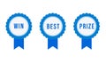 Set of badges with ribbons and the inscription winner, best, prize. Vector illustration Royalty Free Stock Photo