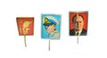 Set of badges that show portrait of Yugoslavian president Tito