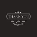 Set of badges with thank you graphics and design elements
