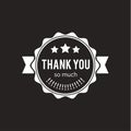 Set of badges with thank you graphics and design elements