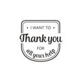 Set of badges with thank you