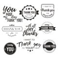 Set of badges with thank you