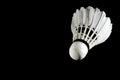 Set Badminton shuttlecock feather professional on isolated black background. Royalty Free Stock Photo